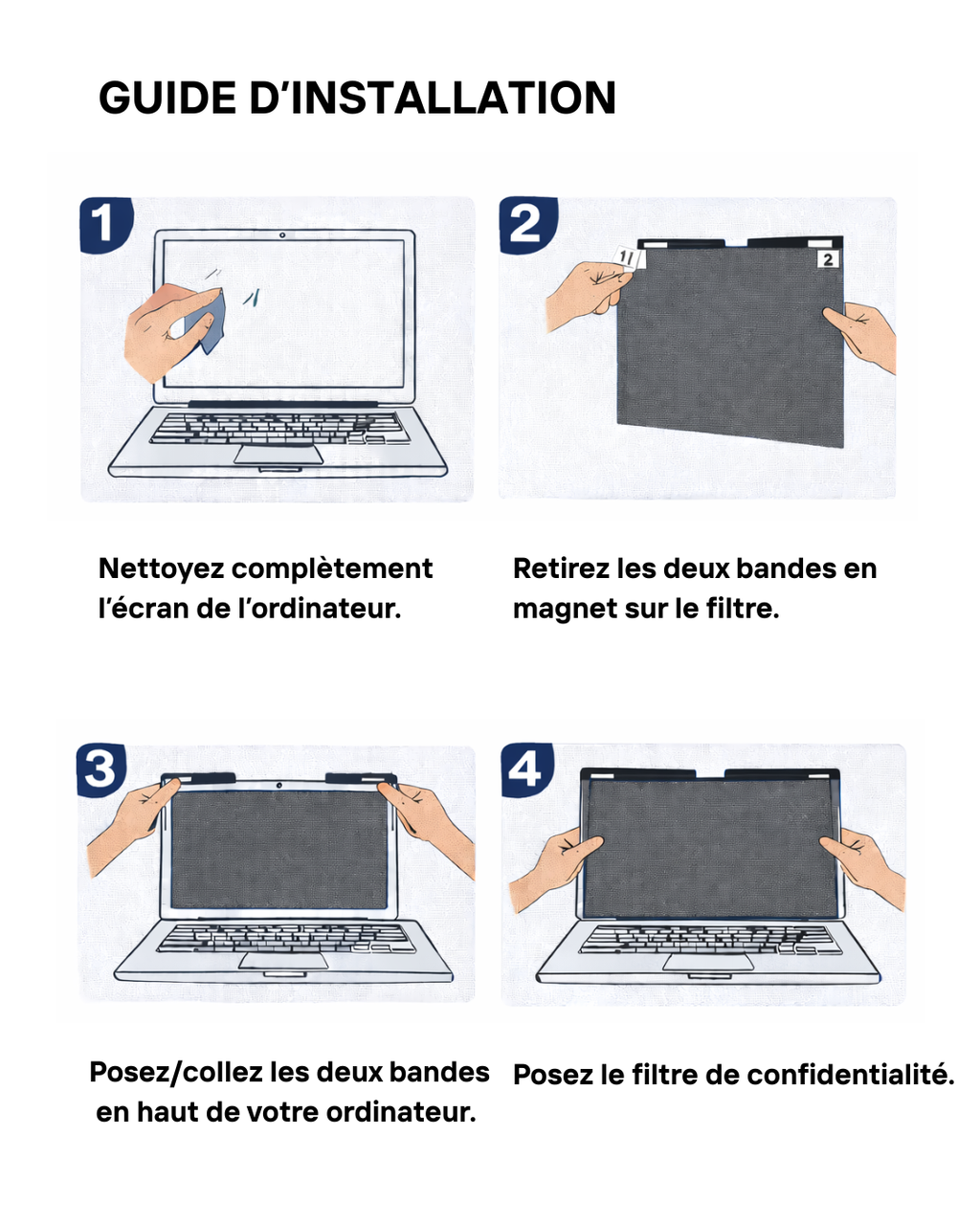 Filtre de confidentialité magnétique - ordinateur