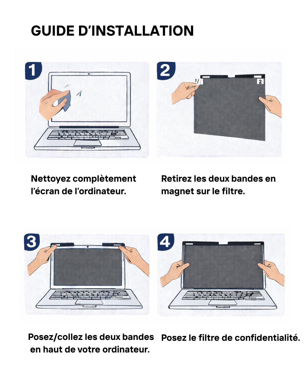 Filtre de confidentialité magnétique - ordinateur